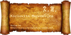 Kozlovits Menodóra névjegykártya